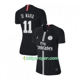 Billige Fotballdrakter Paris Saint-Germain Di Maria 11 Jodan Svart Dame Tredjedraktsett 2018/19 Kortermet